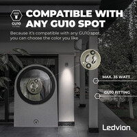 Ledvion Aplique de Pared - Redondo - 3W - 2700K - Antracita