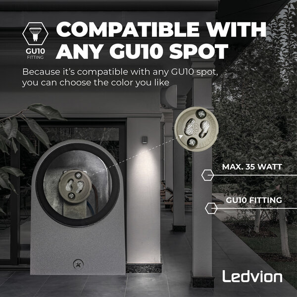 Ledvion Aplique de Pared - Redondo - 3W - 2700K - Antracita