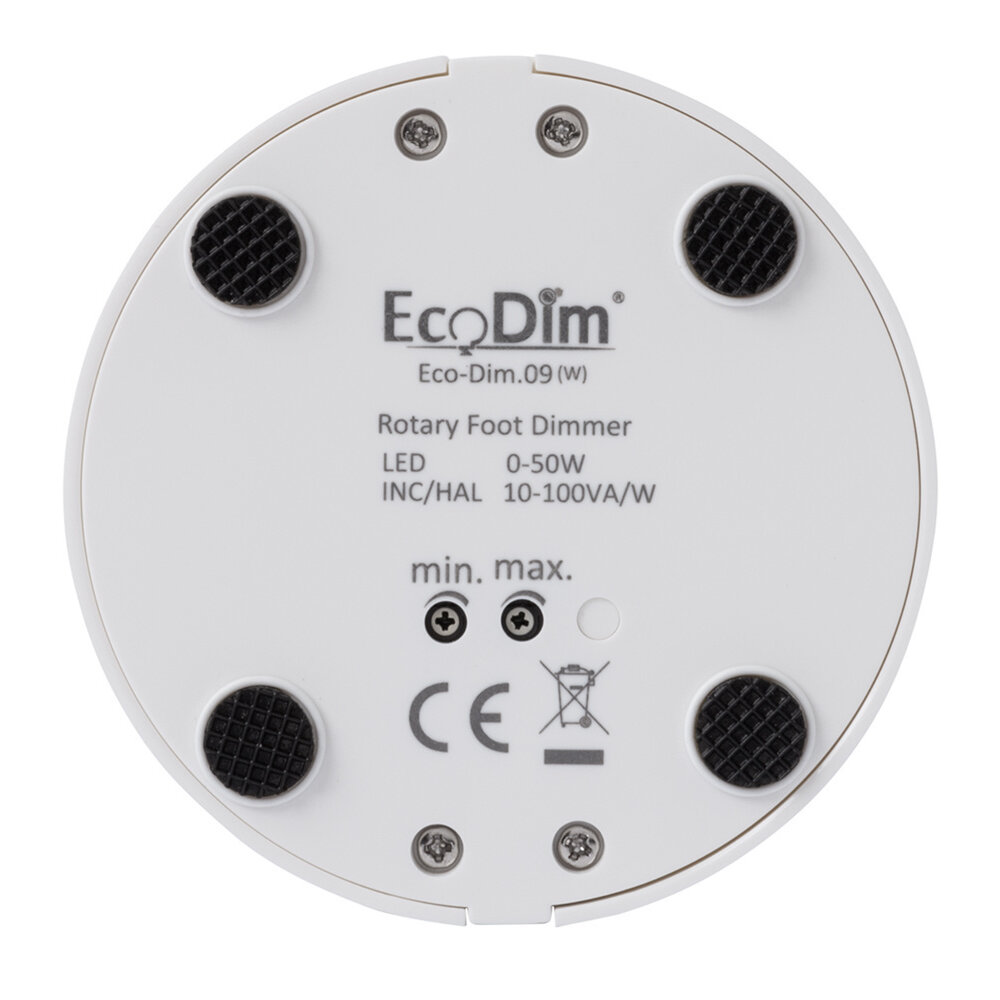 EcoDim Interruptor de pie LED blanco 0-50 Watt 220-240V - Corte de fase
