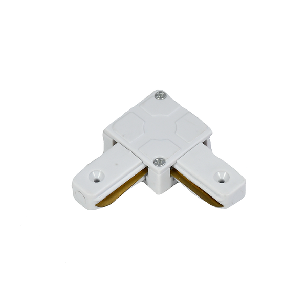 Lámparasonline Conector Tipo L para Carril Monofásico - Blanco