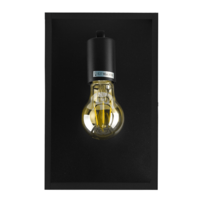 Lámparasonline Aplique de Pared LED - Leduxa - Negro - Cuadrado - Filament E27 - 4W