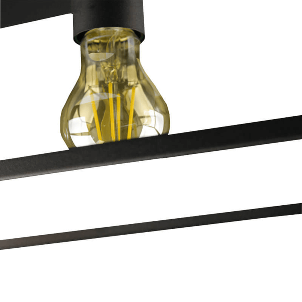 Lámparasonline Lámpara de Techo LED - Leduxa - Negro - Cuadrado - 4x E27 Filamento - 16W