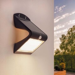 Aplique de Pared Solar con Sensor de Movimiento - Negro - 4W - 3000K