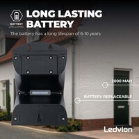 Ledvion Aplique de Pared Solar con Sensor de Movimiento - Negro - 4W - 3000K