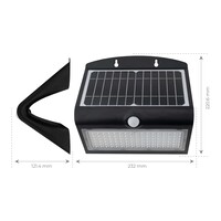 Ledvion Aplique de Pared Solar con Sensor de Movimiento - Negro - 8W - 3000K