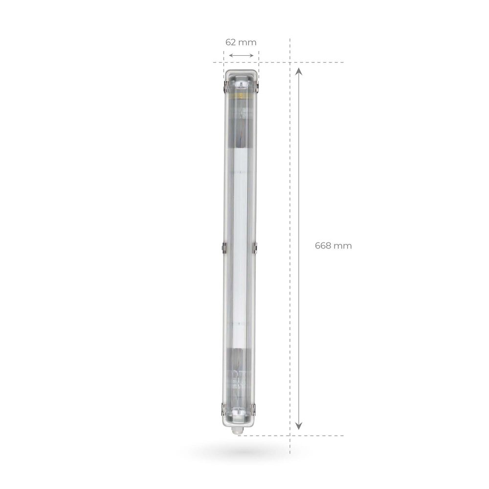 Ledvion Pantalla Estanca LED 60 cm para un Tubo LED