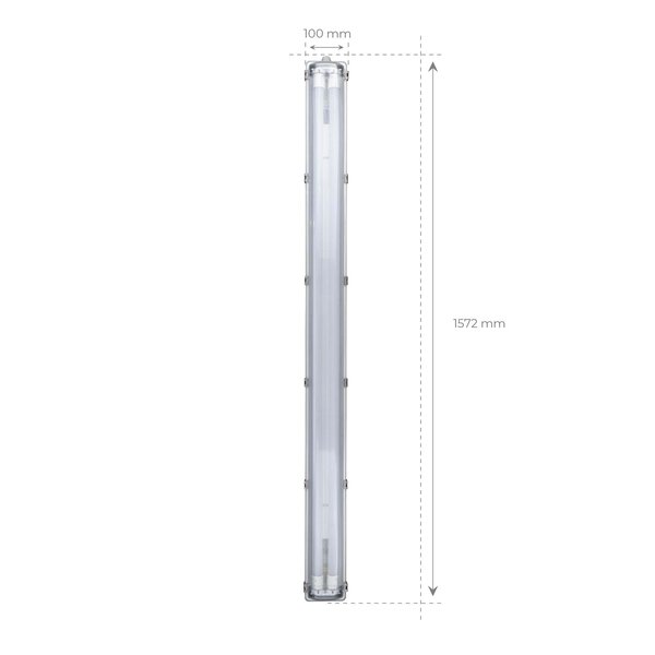 Ledvion Pantalla Estanca LED 150 cm - 2x28W - 10360 Lumen - 4000K - Alta Eficiencia - Clase B - IP65 - con dos Tubos LED