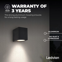 Ledvion Aplique de Pared - San Diego - 3W - 2700K - Negro
