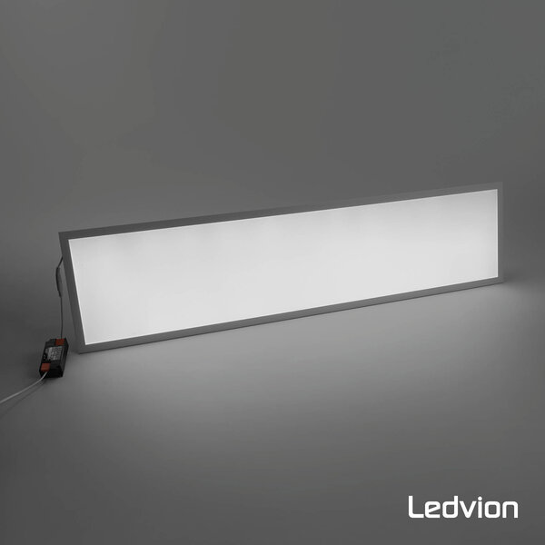 Ledvion 6x Panel LED 120x30 - UGR <19 - 24W - 160 Lm/W - 4000K - 5 años de garantía - Clase Energética A