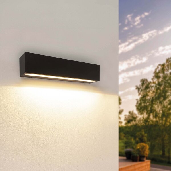 Ledvion Aplique de Pared Exterior 9W - Aluminio - Negro - 3000K - IP44