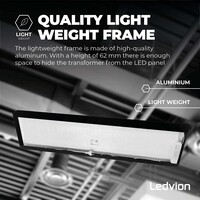 Ledvion Panel LED de superficie - 120x30 - Aluminio - Negro