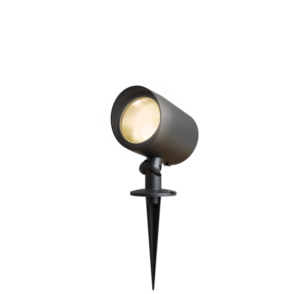 Calex Foco LED con pincho Calex - IP44 - 7W - 2700K - Cable de 4 metros - Negro