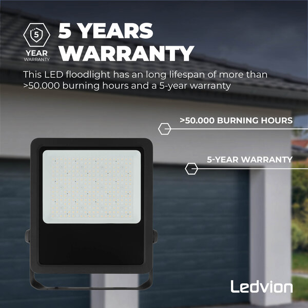 Ledvion Proyector LED Lumileds - 150W - 21.000 Lúmenes - 4000K - Lente asimétrica - 5 años de garantía