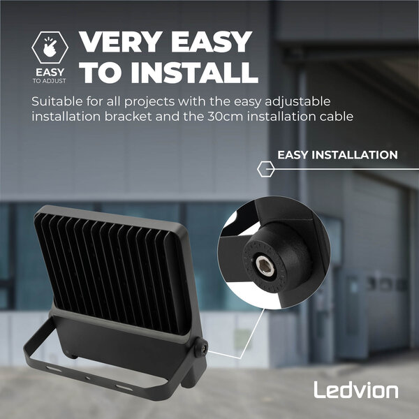 Ledvion Proyector LED Lumileds - 150W - 21.000 Lúmenes - 4000K - Lente asimétrica - 5 años de garantía