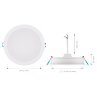 Ledvion 6x Downlight LED 18W - 4000K - 1620 Lúmenes - Ø145-155 mm