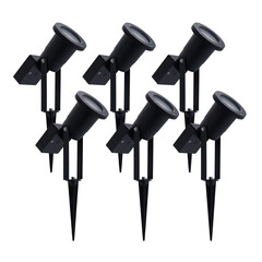 6x Foco Solar LED de Exterior con Pincho - Negro - IP44