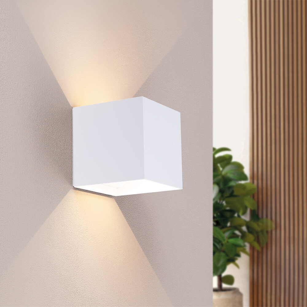 Ledvion Aplique de Pared Exterior Recargable con USB - Sensor de movimiento - Blanco - Batería de 4000mAh - IP44