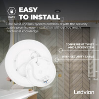 Ledvion Plafón de Baño - 18W - 1620 Lúmenes - Blanco - Ø29 CM - IP44 Estanco - 2700K - Plafón LED