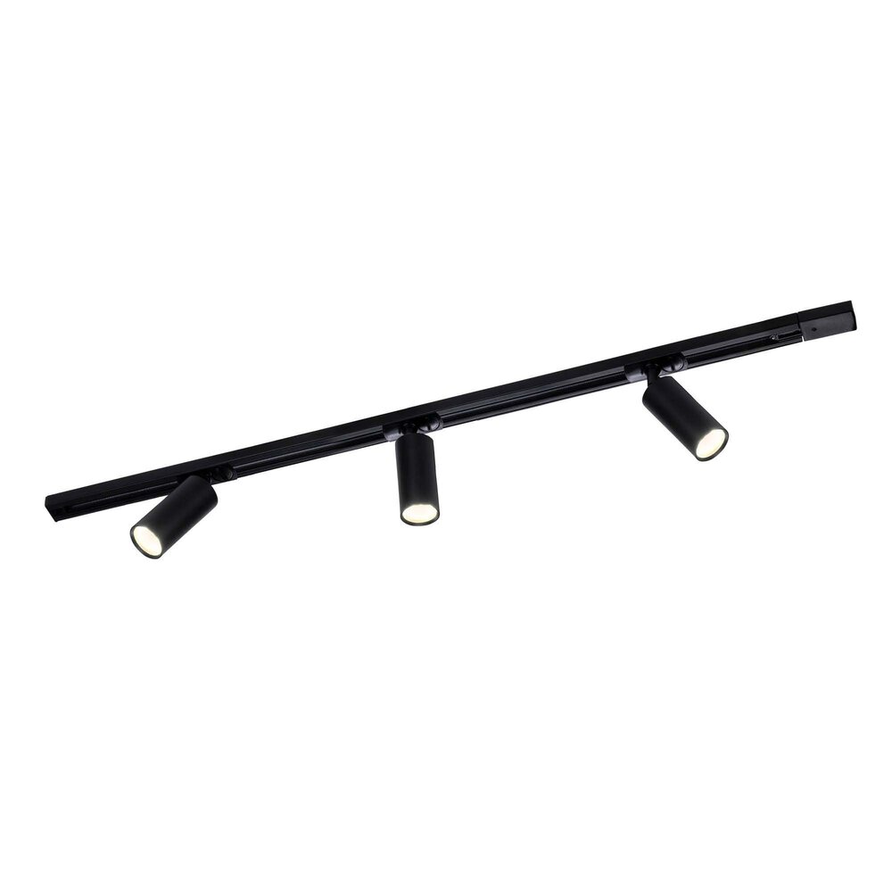 Ledvion 1m Iluminación con rieles LED - 3 Focos de Carril - 3W - 2700K - Regulable - Monofásico - Negro