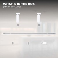 Ledvion 1m Iluminación con rieles LED - 2 Focos de Carril - Regulable - Monofásico - Blanco
