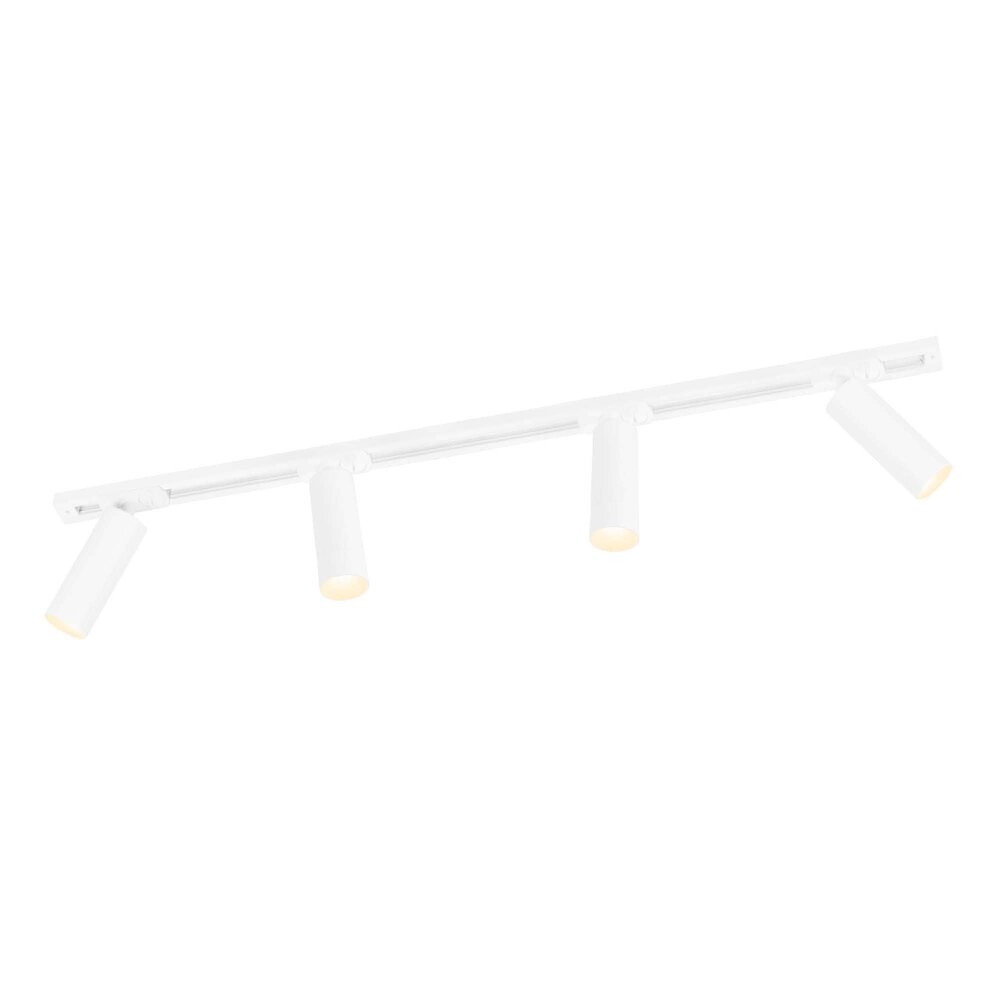 Ledvion 1m Iluminación con rieles LED - 4 Focos de Carril - Regulable - Monofásico - Blanco