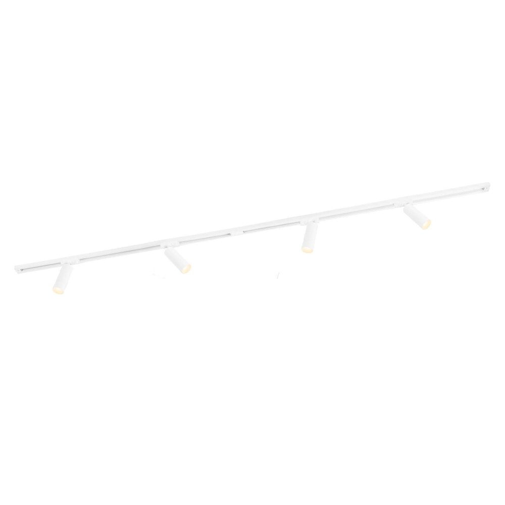 Ledvion 2m Iluminación con rieles LED - 4 Focos de Carril - Regulable - Monofásico - Blanco