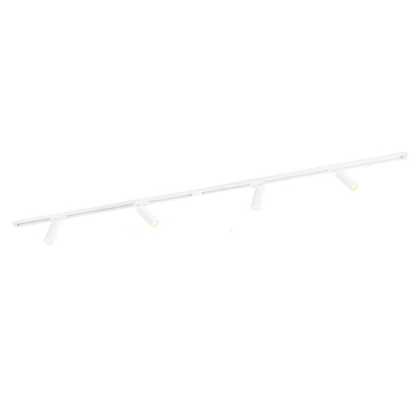 Ledvion 2m Iluminación con rieles LED - 4 Focos de Carril - Regulable - Monofásico - Blanco