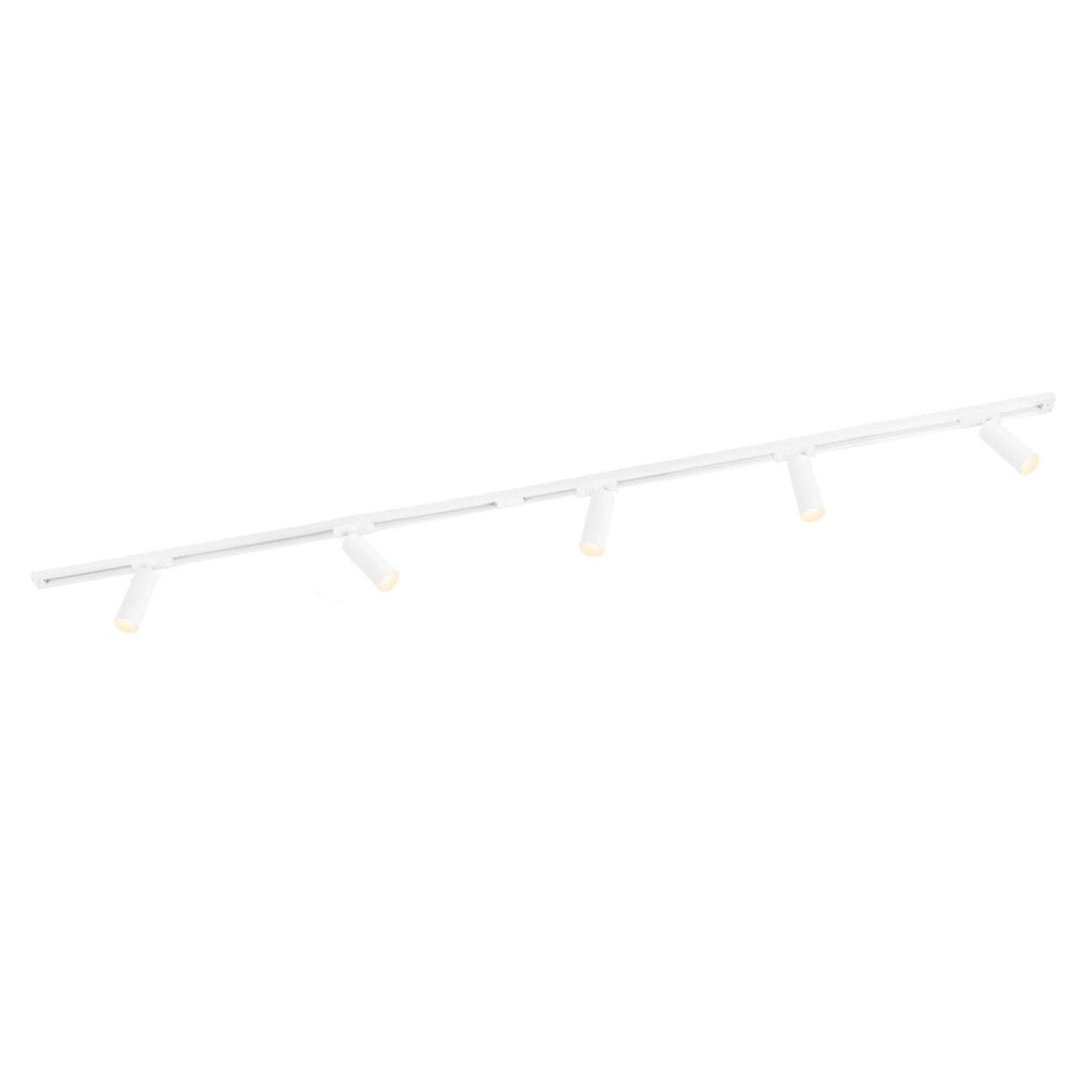 Ledvion 2m Iluminación con rieles LED - 5 Focos de Carril - Regulable - Monofásico - Blanco
