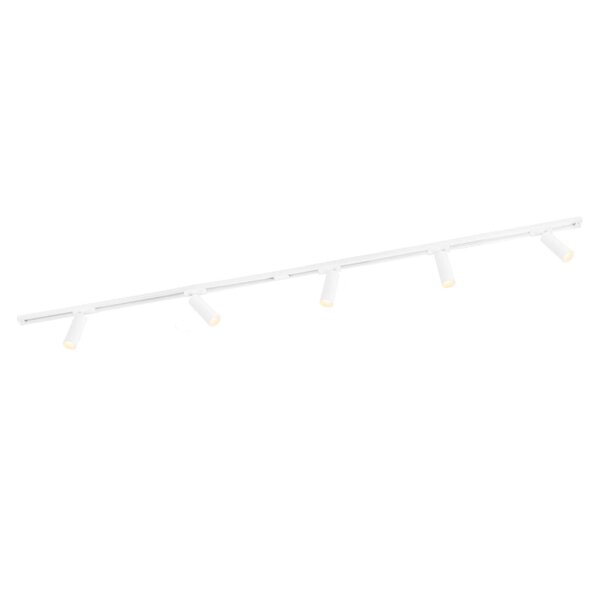 Ledvion 2m Iluminación con rieles LED - 5 Focos de Carril - Regulable - Monofásico - Blanco