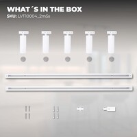 Ledvion 2m Iluminación con rieles LED - 5 Focos de Carril - Regulable - Monofásico - Blanco