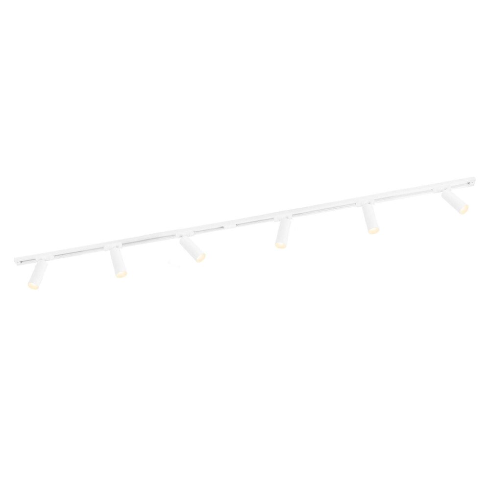 Ledvion 2m Iluminación con rieles LED - 6 Focos de Carril - Regulable - Monofásico - Blanco