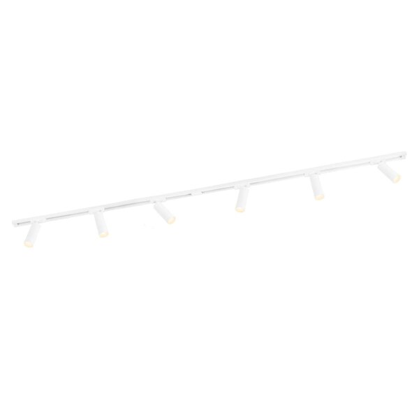 Ledvion 2m Iluminación con rieles LED - 6 Focos de Carril - Regulable - Monofásico - Blanco