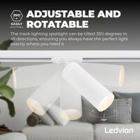 Ledvion 3m Iluminación con rieles LED - 8 Focos de Carril - Regulable - Monofásico - Blanco