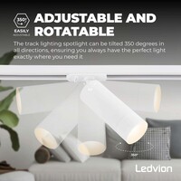 Ledvion 1m Iluminación con rieles LED - 2 Focos de Carril - 3W - 2700K - Regulable - Monofásico - Blanco