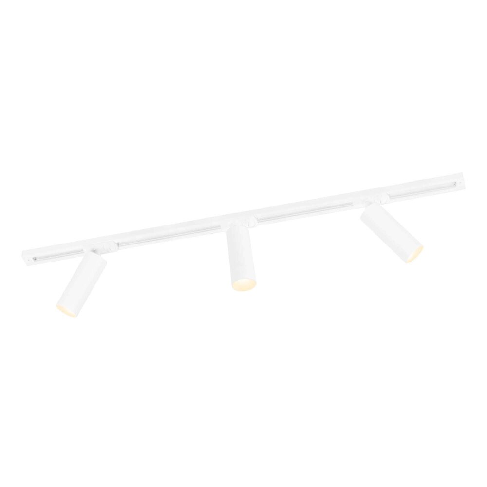 Ledvion 1m Iluminación con rieles LED - 3 Focos de Carril - 3W - 2700K - Regulable - Monofásico - Blanco