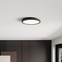 Ledvion Plafón de Baño - 13W - 1130 Lúmenes - Negro - Ø24,4 CM - IP44 Estanco - 2700K - Plafón LED