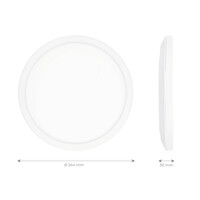 Ledvion Plafón de Baño - 13W - 1560 Lúmenes - Blanco - Ø24,4 CM - IP44 Estanco - 2700K - Plafón LED
