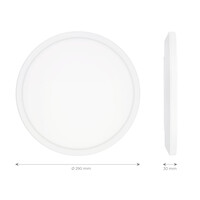 Ledvion Plafón de Baño - 18W - 1620 Lúmenes - Blanco - Ø29 CM - IP44 Estanco - 2700K - Plafón LED