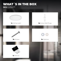 Ledvion Plafón de Baño - 18W - 1620 Lúmenes - Blanco - Ø29 CM - IP44 Estanco - 2700K - Plafón LED