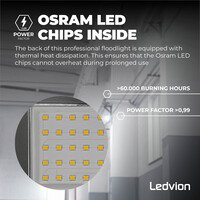 Ledvion Proyector LED 50W - Chip Osram - IP65 - 120lm/W - Color Blanco Natural - 5 años de garantía