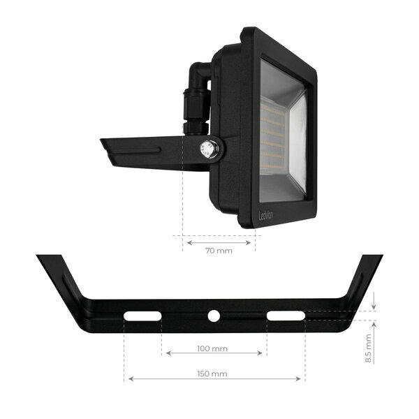 Ledvion Proyector LED 100W - Chip Osram - IP65 - 120lm/W - Color Blanco - 5 años de garantía