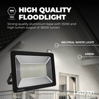 Ledvion Proyector LED 150W - Chip Osram - IP65 - 120lm/W - Color Blanco Natural - 5 años de garantía