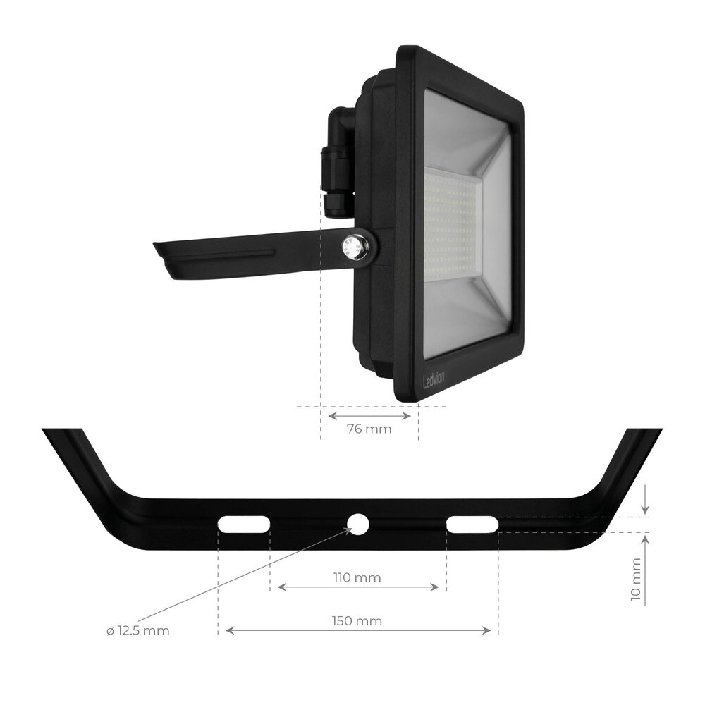 Ledvion Proyector LED 150W - Chip Osram - IP65 - 120lm/W - Color Blanco Natural - 5 años de garantía