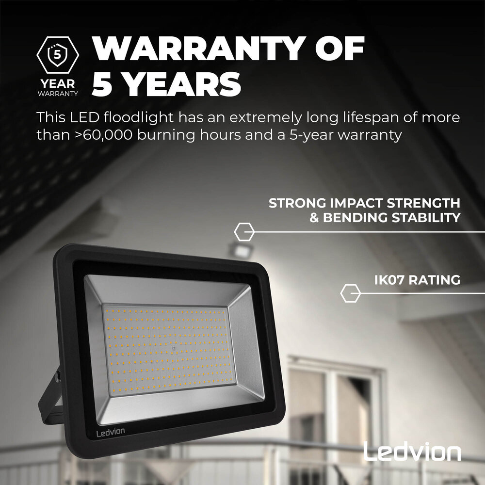 Ledvion Proyector LED 200W - Chip Osram - IP65 - 120lm/W - Color Blanco - 5 años de garantía