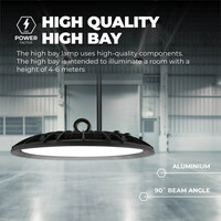 Ledvion Campana LED 100W - Chip Osram - 90° - 110Lm/W - 6000K - IP65 - 2 años de garantía
