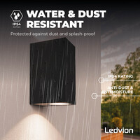 Ledvion Aplique de Pared Exterior 3W - Aluminio - Doble Cara - Negro - Regulable - 2700K - IP54