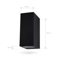 Ledvion Aplique de Pared Exterior 3W - Aluminio - Doble Cara - Negro - Regulable - 2700K - IP54