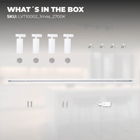 Ledvion 1m Iluminación con rieles LED - 4 Focos de Carril - 3W - 2700K - Regulable - Monofásico - Blanco