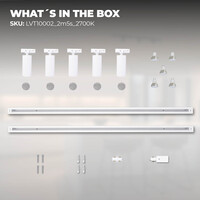 Ledvion 2m Iluminación con rieles LED - 5 Focos de Carril - 3W - 2700K - Regulable - Monofásico - Blanco