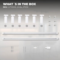 Ledvion 2m Iluminación con rieles LED - 6 Focos de Carril - 3W - 2700K - Regulable - Monofásico - Blanco